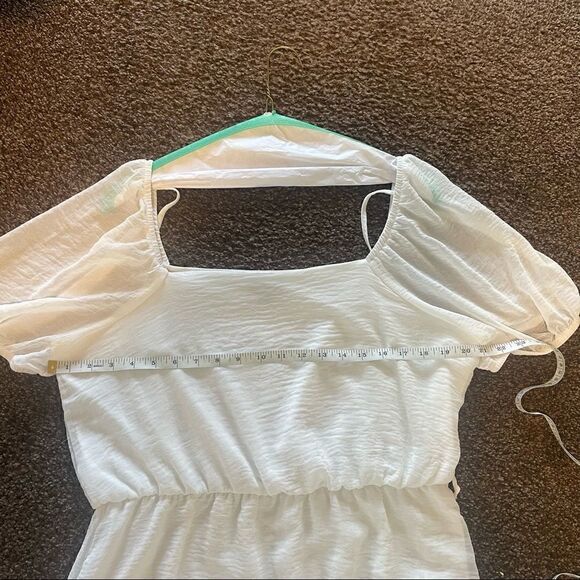 Tacera- White Tiered Dress, Size Large - Picture 11 of 11